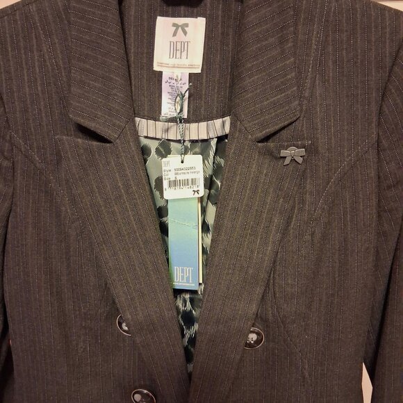 NWT DEPT Women's High Quality Gray Soft Fabric Gray Blazer Jacket Size S 4 - Picture 10 of 15